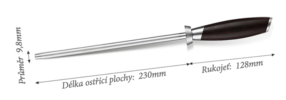 Diamantová ocílka - rozměry